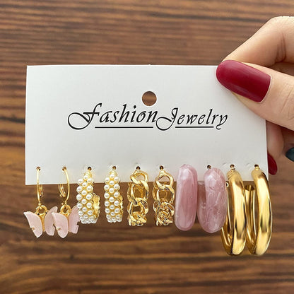 32 Pairs Gold Hoop Earrings Set for Women Girls, Fashion Chain Link Hoop Stud Drop Dangle Earrings Boho Statement Hypoallergenic Earrings for Christmas Jewelry Gift Apparel & Accessories > Jewelry > Earrings ShowAgain   