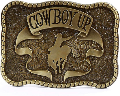 KDG Western Cowboy Gold Belt Buckle for Man Eagle Running Horse Bull Heads Texas Buckle Apparel & Accessories > Clothing Accessories > Belt Buckles KDG 4-bronze  