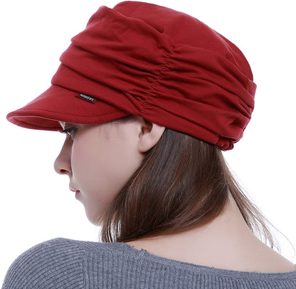Auemdrey Fashion Hat Cap with Brim Visor for Woman Ladies, Best for Daily Use Apparel & Accessories > Clothing Accessories > Hats Auemdrey Red  