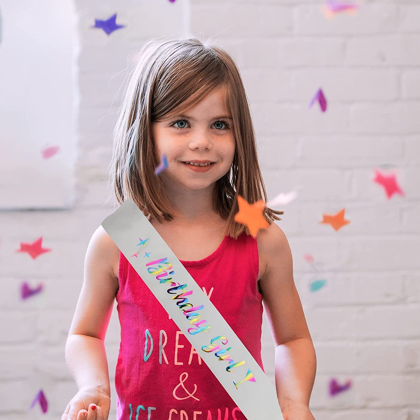 Memeyou Birthday Girl Sash,Birthday Sash for Women, Glitter Colorful Satin White Sash,Happy Birthday Princess Gifts for Little Girls,Sweet Funny Party Supplies Accessories for Kids Apparel & Accessories > Clothing Accessories > Sashes memeyou   