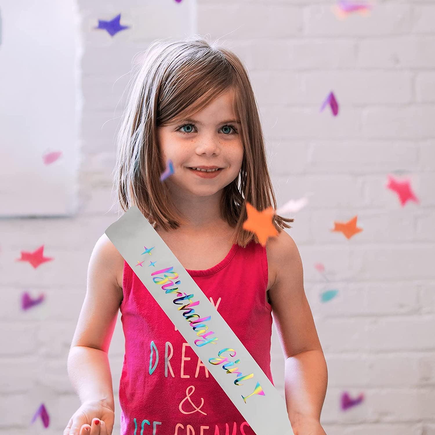 Memeyou Birthday Girl Sash,Birthday Sash for Women, Glitter Colorful Satin White Sash,Happy Birthday Princess Gifts for Little Girls,Sweet Funny Party Supplies Accessories for Kids Apparel & Accessories > Clothing Accessories > Sashes memeyou   