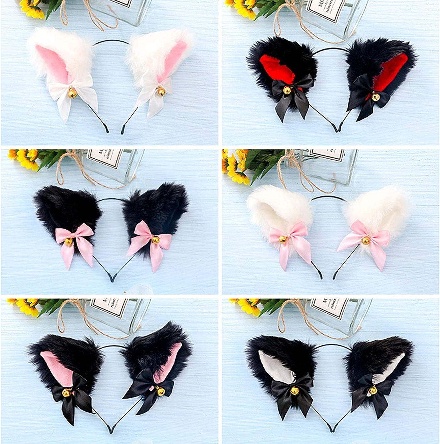 Faylay Cosplay Girl Plush Furry Cat Ears Headwear Accessory for Cam Girl Party Apparel & Accessories > Clothing Accessories > Headwear Faylay   