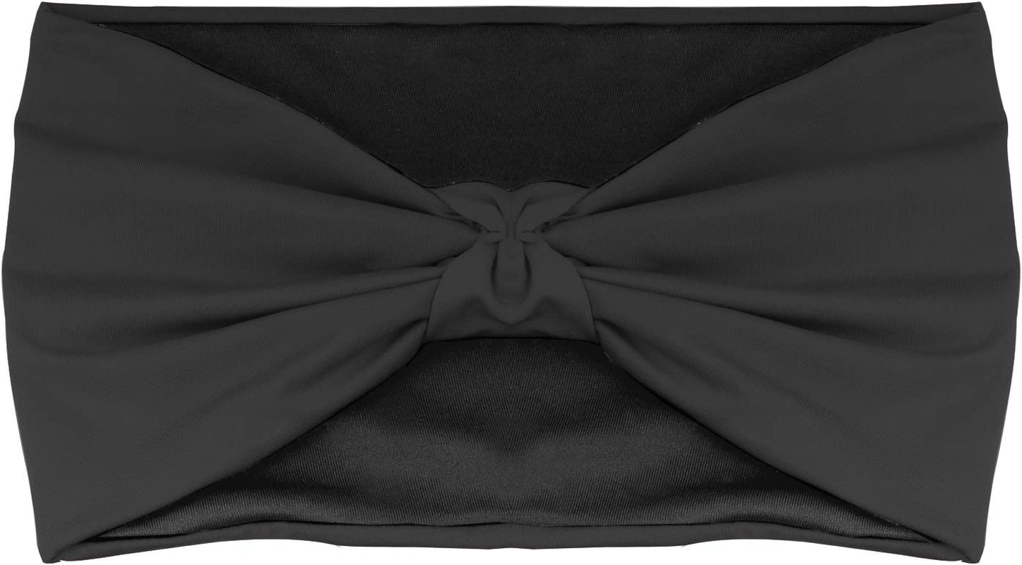 Moko Headband for Women, Versatile Turban Headband Hair Wrap Multi-Style Casual Sports Headwear, Stretchy Breathable Moisture Wicking Microfiber Head Wrap for Workout, Running, Yoga Apparel & Accessories > Clothing Accessories > Bandanas & Headties MoKo Black Elastic 