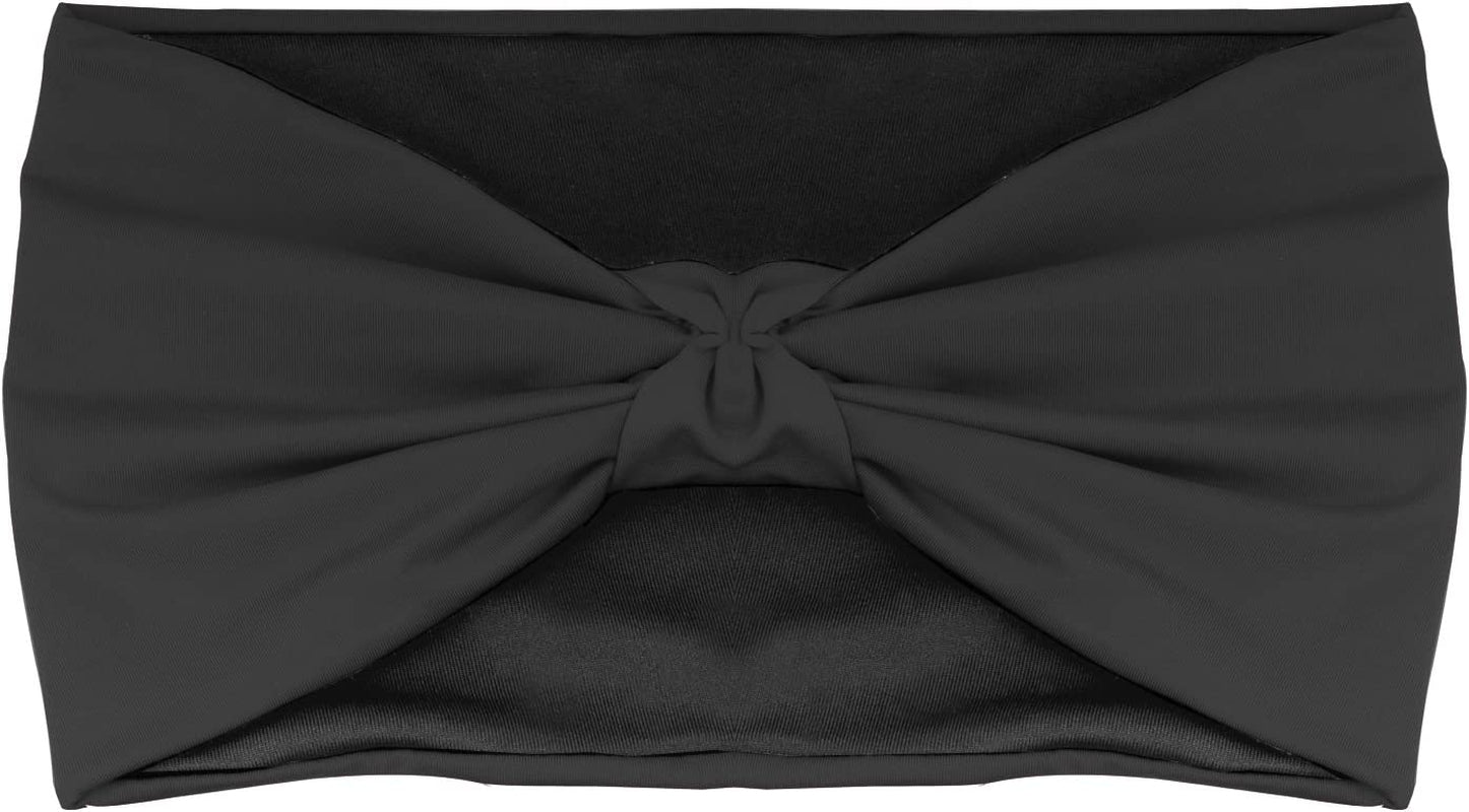 Moko Headband for Women, Versatile Turban Headband Hair Wrap Multi-Style Casual Sports Headwear, Stretchy Breathable Moisture Wicking Microfiber Head Wrap for Workout, Running, Yoga Apparel & Accessories > Clothing Accessories > Headwear MoKo Black Elastic 