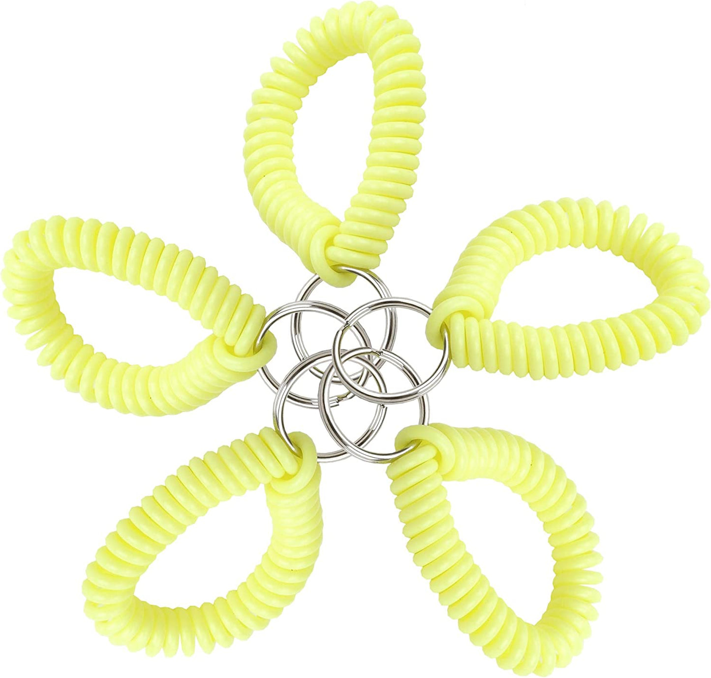 Lucky Line 2” Diameter Spiral Wrist Coil with Steel Key Ring, Flexible Wrist Band Key Chain Bracelet, Stretches to 12”, Purple 1 PK (410651) Apparel & Accessories > Jewelry > Bracelets Lucky Line Neon Yellow Pack of 5 