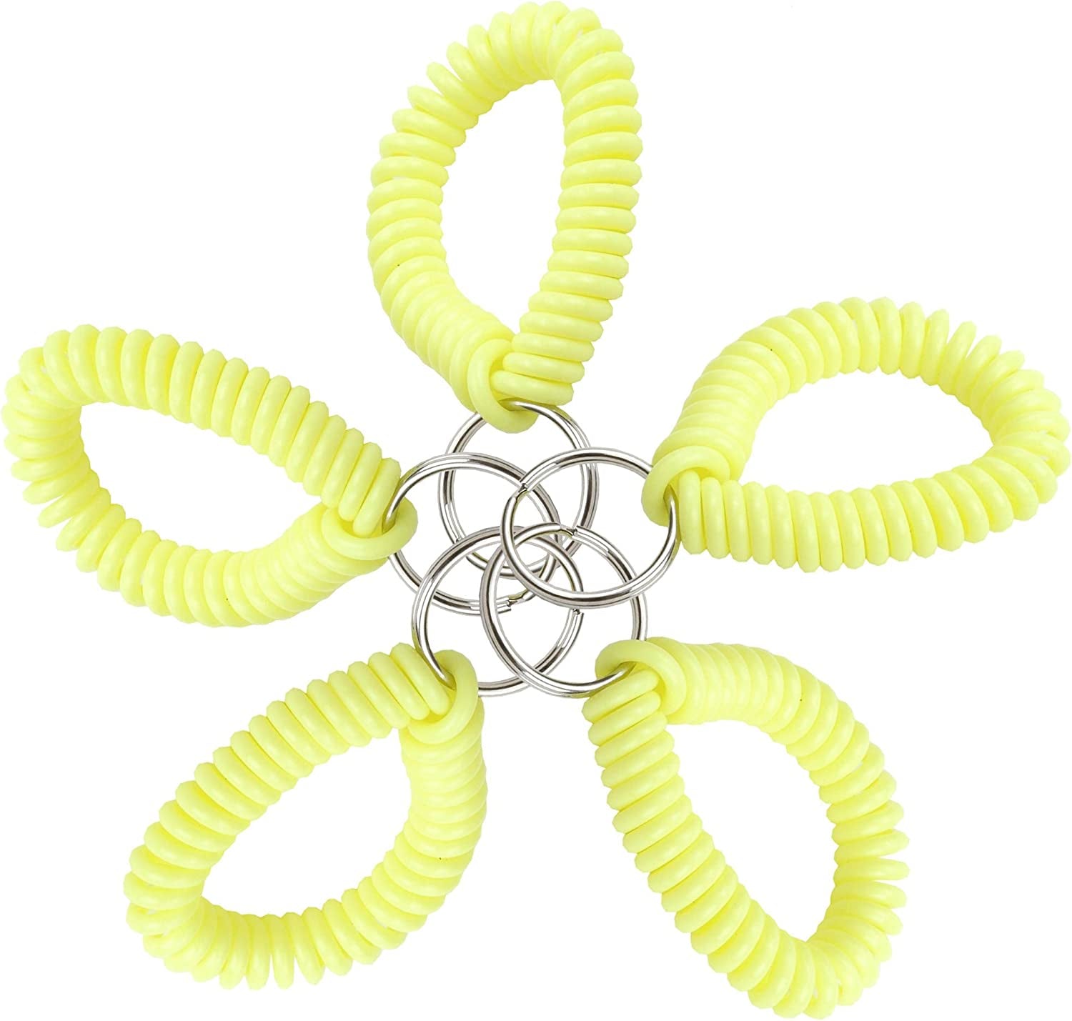 Lucky Line 2” Diameter Spiral Wrist Coil with Steel Key Ring, Flexible Wrist Band Key Chain Bracelet, Stretches to 12”, Purple 1 PK (410651) Apparel & Accessories > Jewelry > Bracelets Lucky Line Neon Yellow Pack of 5 