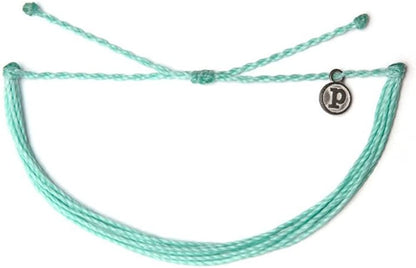 Pura Vida Jewelry Bracelets Solid Bracelet - 100% Waterproof and Handmade W/Coated Charm, Adjustable Band Apparel & Accessories > Jewelry > Bracelets Pura Vida Solid Seafoam  
