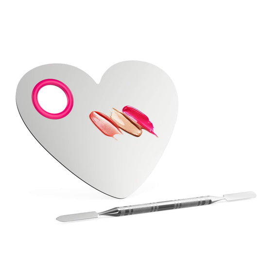 Luxspire Professional Makeup Palette Stainless Steel Heart Cosmetics Foundation Nail-Art Mixing Blending Make up Tools with Spatula for Eye Shadow, Eyelash, Lipsticks, Nail Art Health & Beauty > Personal Care > Cosmetics > Cosmetic Tools > Makeup Tools Luxspire Heart-shaped  