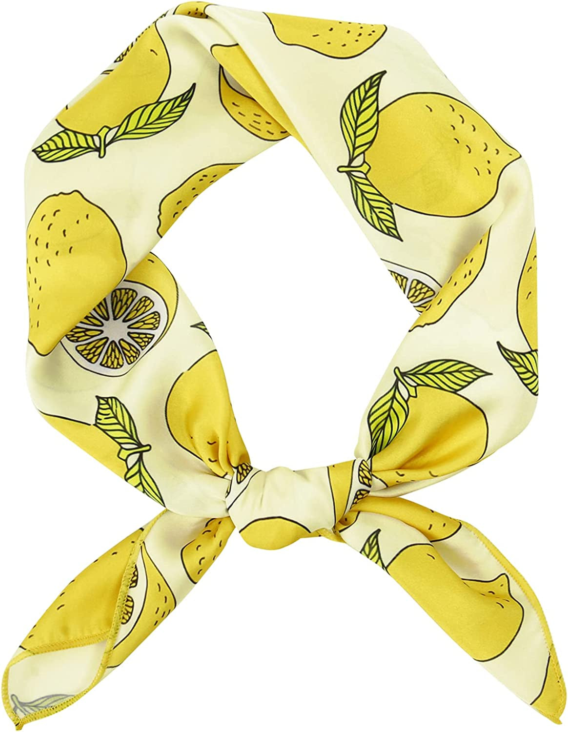 GERINLY Cute Bandana for Women Fruits Printed Square Hair Scarf Headband Summer Accessories Apparel & Accessories > Clothing Accessories > Bandanas & Headties GERINLY A-paleyellow  