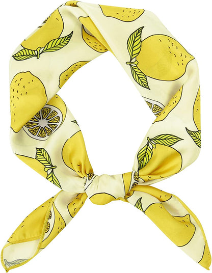 GERINLY Cute Bandana for Women Fruits Printed Square Hair Scarf Headband Summer Accessories Apparel & Accessories > Clothing Accessories > Bandanas & Headties GERINLY A-paleyellow  