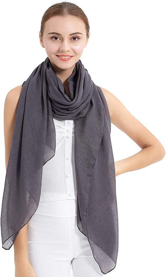 LMVERNA Women'S Long Scarf Solid Color Large Sheer Shawl Wraps for Evening Apparel & Accessories > Clothing Accessories > Scarves & Shawls LMVERNA Grey  