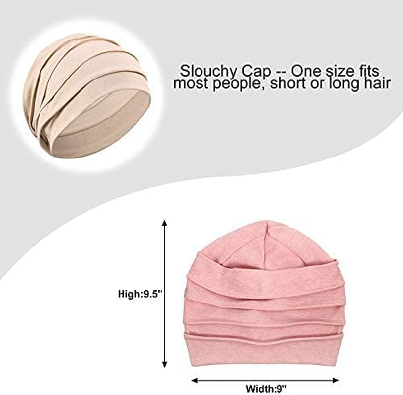 Syhood 5 Pieces Women Turban Soft Sleep Cap Skull Cap Slouchy Beanie Bonnet Hat Women for Sleeping Hair Loss Apparel & Accessories > Clothing Accessories > Headwear Syhood   