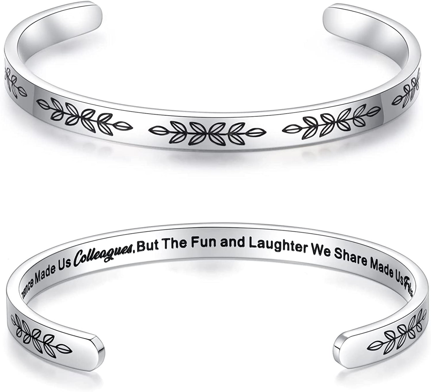 Aryahozel Motivational Cuff Bracelet for Women Girls, Personalized Jewelry Gifts for Her Daughter Mom Sister Niece Best Friends, Engraved Different Sayings Apparel & Accessories > Jewelry > Bracelets AryaHozel Coworker gifts-Chance made us colleagues…  