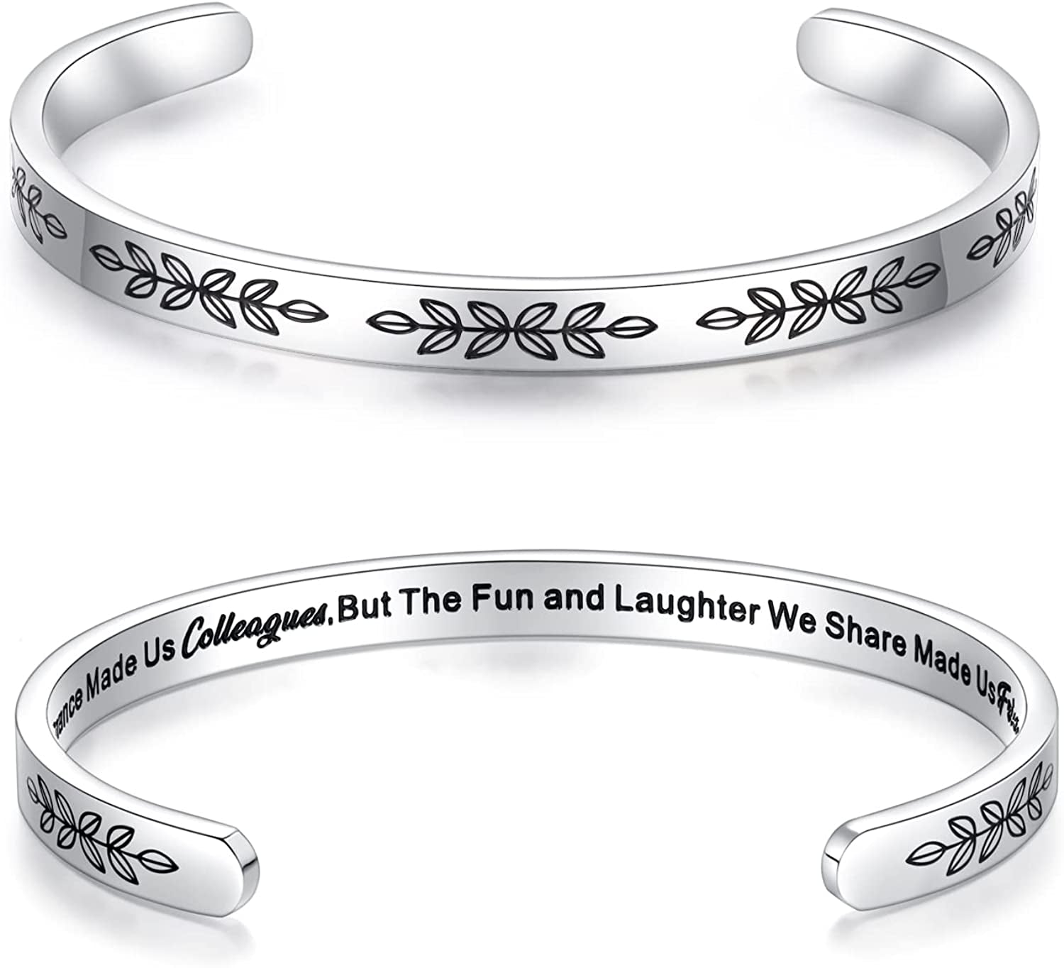 Aryahozel Motivational Cuff Bracelet for Women Girls, Personalized Jewelry Gifts for Her Daughter Mom Sister Niece Best Friends, Engraved Different Sayings Apparel & Accessories > Jewelry > Bracelets AryaHozel Coworker gifts-Chance made us colleagues…  