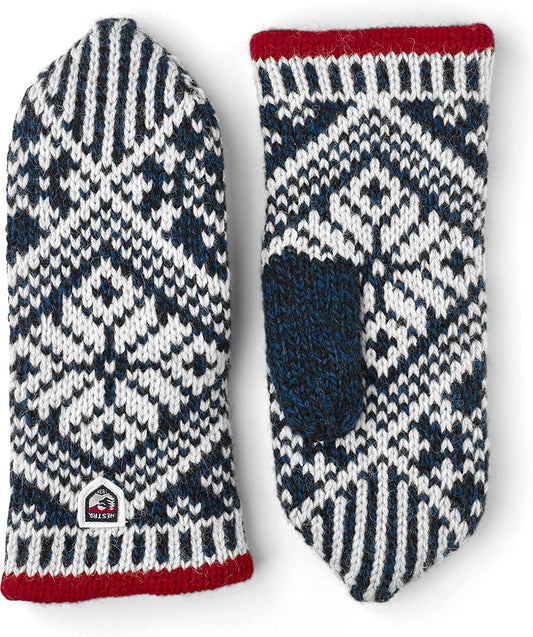 Hestra Unisex Nordic Wool Mitt Insulated Mittens for Cold Weather & Everyday Wear Apparel & Accessories > Clothing Accessories > Gloves & Mittens Hestra Gloves Medium Blue / Offwhite 10 