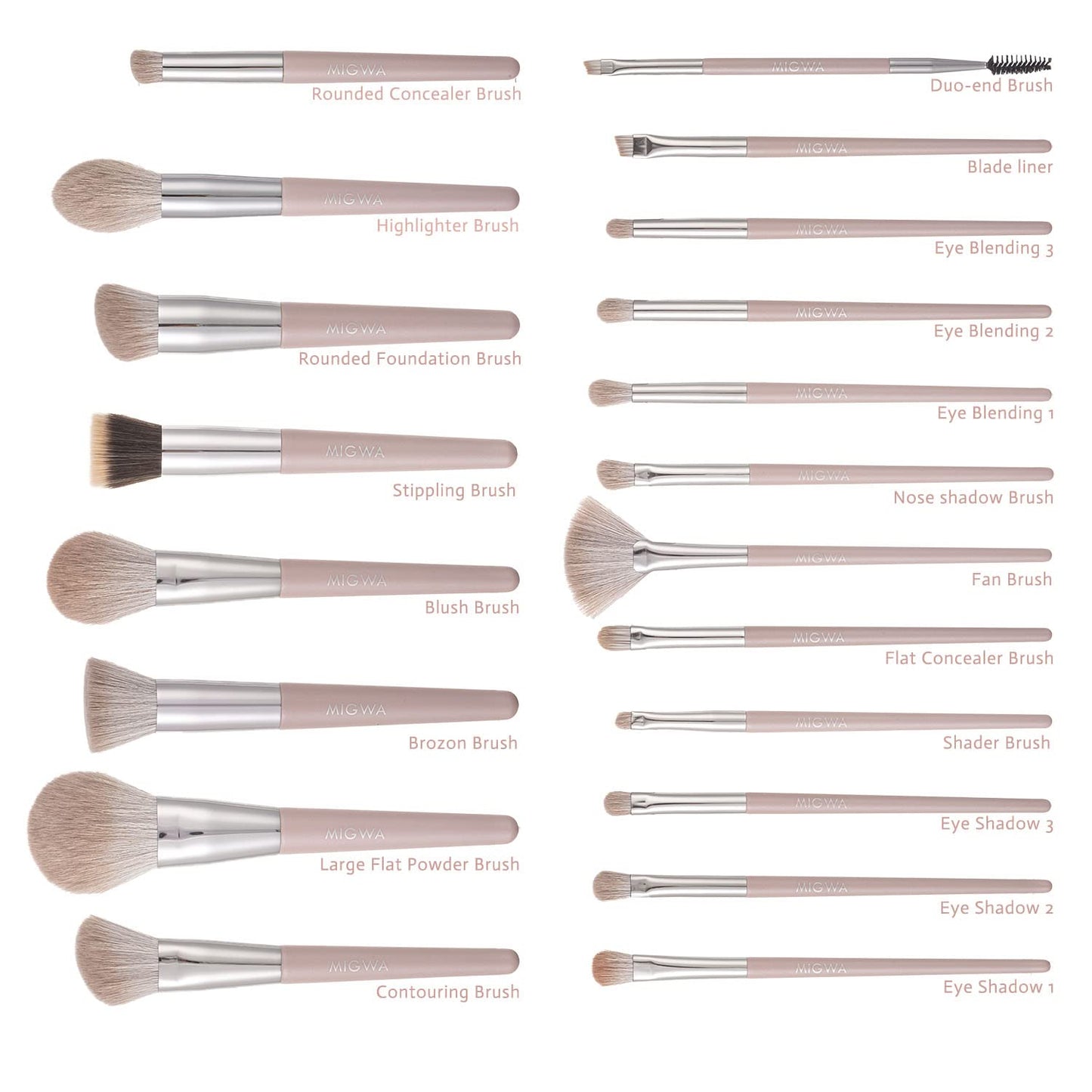 Makeup Tools Face Brushes Vegan Professional Makeup Brushes Set Synthetic Hair Makeup Brushes Kit Cruelty Free Cosmetic Brushes Set with Organizer Bag 20 Pieces Health & Beauty > Personal Care > Cosmetics > Cosmetic Tools > Makeup Tools MIGWA   