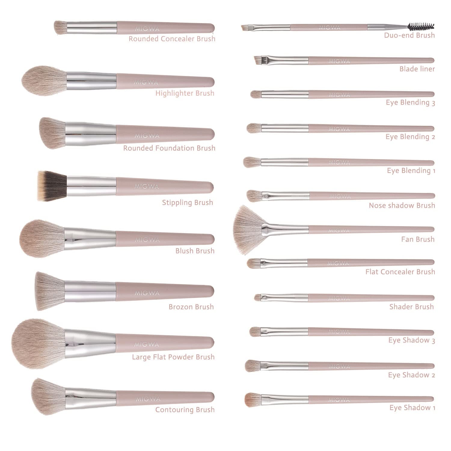Makeup Tools Face Brushes Vegan Professional Makeup Brushes Set Synthetic Hair Makeup Brushes Kit Cruelty Free Cosmetic Brushes Set with Organizer Bag 20 Pieces Health & Beauty > Personal Care > Cosmetics > Cosmetic Tools > Makeup Tools MIGWA   