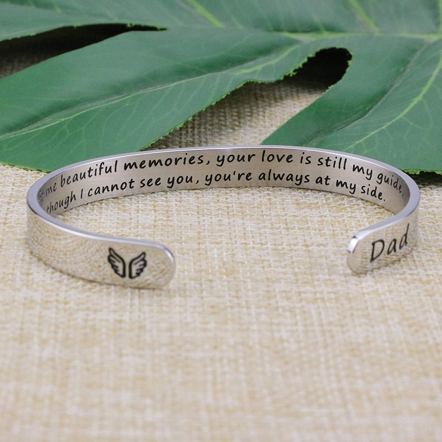 Joycuff Memorial Gifts for Women Inspirational Cuff Bracelet Sympathy Jewelry Loss of Loved One Sympathy Gifts Remember Her Apparel & Accessories > Jewelry > Bracelets JoycuFF   