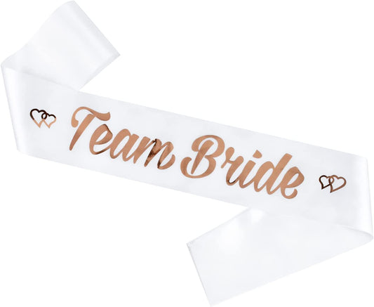 SGKUED Rose Gold Bachelorette Party Sash - Team Bride Decorations,Bridal Shower Favors,Hen Night Gifts, Engagement Party Satin Favors,Wedding Party Accessories Apparel & Accessories > Clothing Accessories > Sashes SGKUED Team Bride  