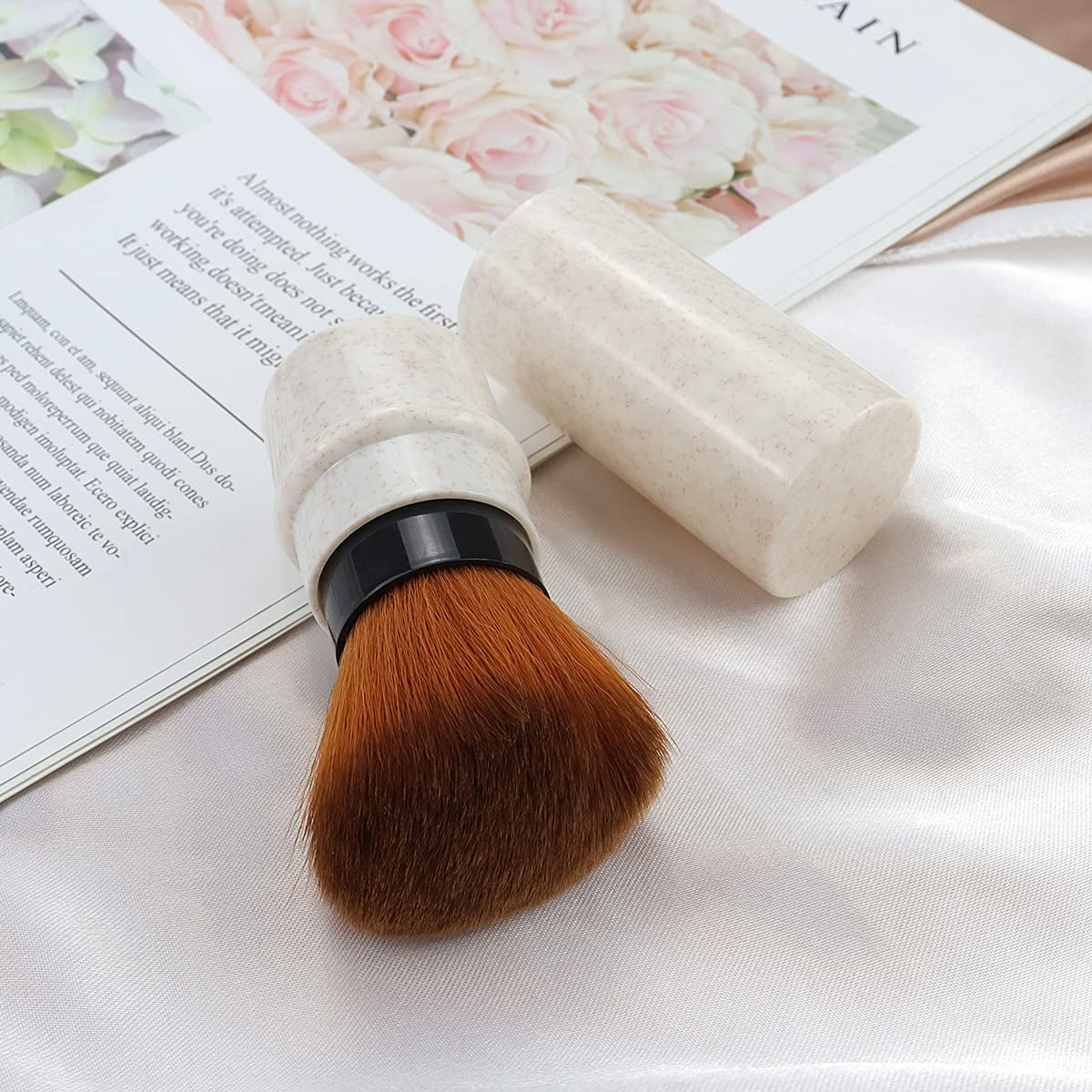 QMSILR Blush Brush Retractable Makeup Brush Portable Powder Brush with Cover Professional Travel Face Blush Brush Soft Fluffy Foundation Brush Makeup Tool for Contouring Highlighting Health & Beauty > Personal Care > Cosmetics > Cosmetic Tools > Makeup Tools QMSILR   