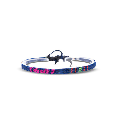 Boho Surfer Bracelet Women & Men - Braided Summer Beach Bracelet - Handmade Festival Accessories - Thin Friendship Bracelets - 100% Waterproof & Adjustable - Ethnic Hippie Style Jewelry (Blue-White) Apparel & Accessories > Jewelry > Bracelets Made by Nami Blue  