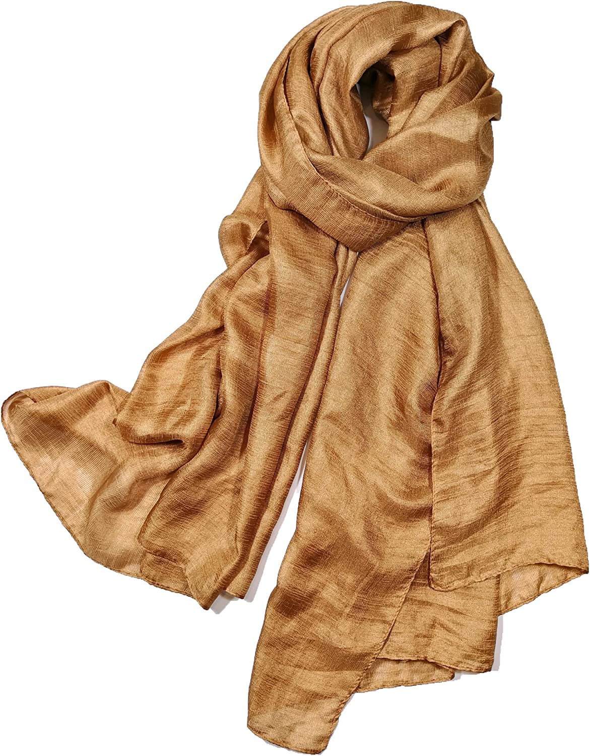 Shanlin Solid Color Silk Feel Long Scarves Apparel & Accessories > Clothing Accessories > Scarves & Shawls Shanlin Gold  