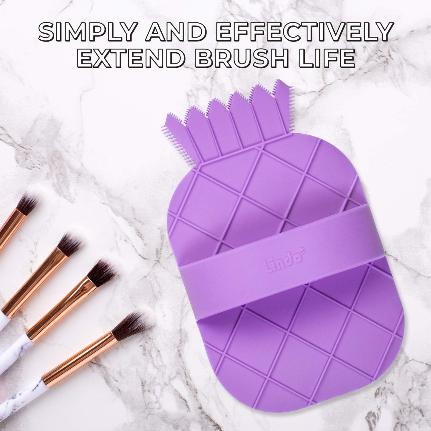 Lindo Cosmat Makeup Brush Cleaning Mat - Silicone Brush Scrubber, Portable Washing Tool with Handle (Purple) Health & Beauty > Personal Care > Cosmetics > Cosmetic Tools > Makeup Tools Lindo   