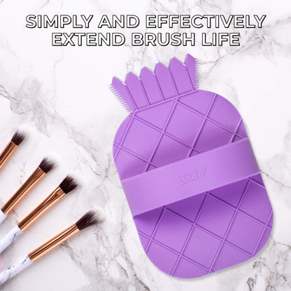 Lindo Cosmat Makeup Brush Cleaning Mat - Silicone Brush Scrubber, Portable Washing Tool with Handle (Purple) Health & Beauty > Personal Care > Cosmetics > Cosmetic Tools > Makeup Tools Lindo   
