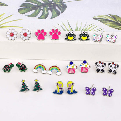 33 Pairs Hypoallergenic Stud Earrins Set for Girls Sensitive Ears with Stainless Steel Post in Vivid Colors and Multi-Styles Apparel & Accessories > Jewelry > Earrings TAMHOO   