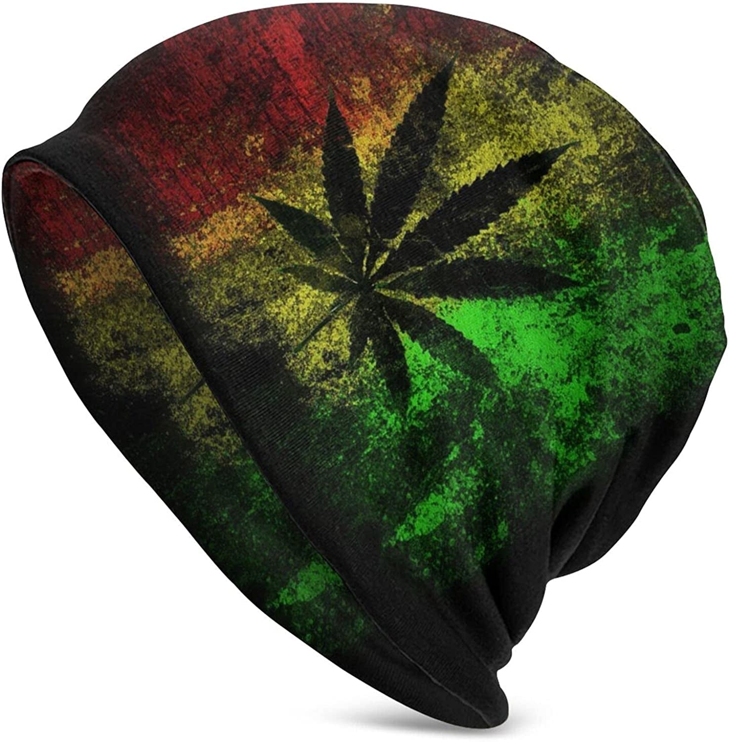 Slouchy Beanie Chemo Headwear Knit Hat Scarf Sleep Skull Cap for Women Men Daily Skullcap Lightweight Apparel & Accessories > Clothing Accessories > Headwear koikvs Marijuana Leaf Weed Leaves  