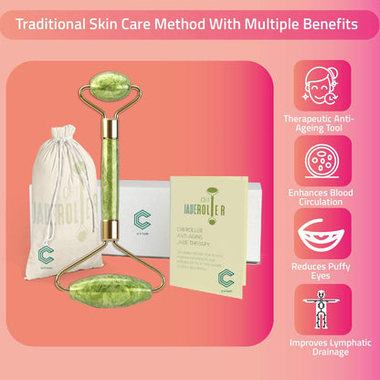 Cytari Chi Jade Rolling Kit 100% Natural Jade Roller | anti Aging Massage and Lymph Drainage Tool for , Eye, Neck, Body |Wrinkles, and Fine Lines Health & Beauty > Personal Care > Cosmetics > Cosmetic Tools > Skin Care Tools Cytari   