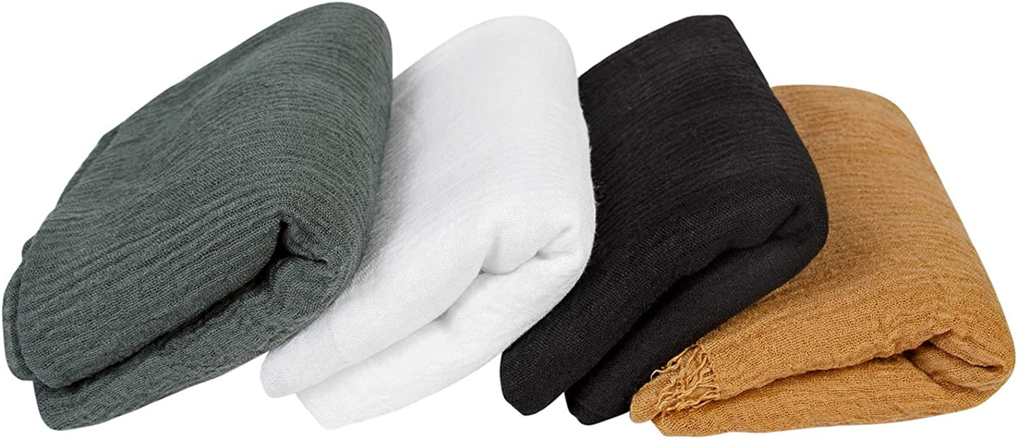 Chalier Hijab Scarfs Shawl Set for Women, Fashion Soft Scarves Lightweight Head Scarf for All Season(White) Apparel & Accessories > Clothing Accessories > Scarves & Shawls Chalier   
