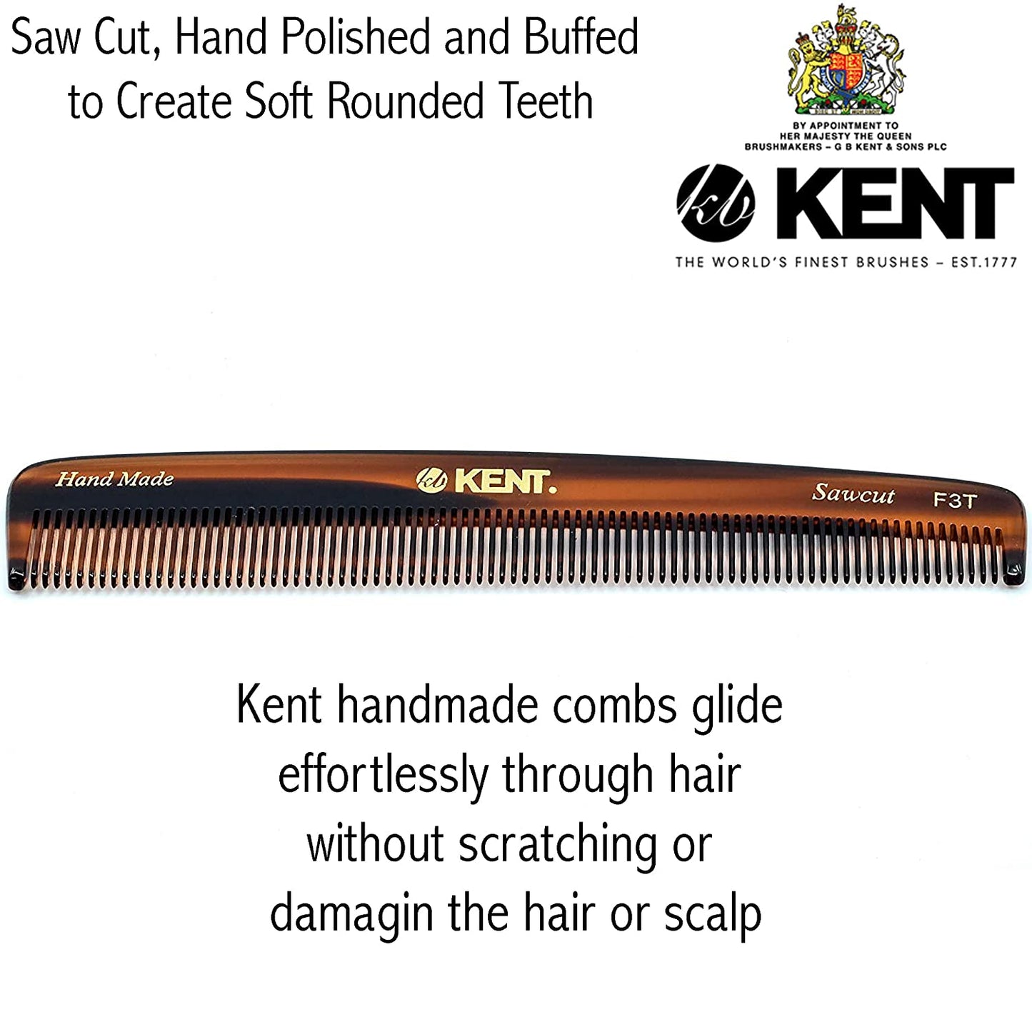 Kent F3T Fine Tooth Comb for Hair Care/Parting Comb and Combs for Men and Combs for Women - Dandruff Hair Comb/Kent Mens Combs for Hair Fine Teeth Comb Hair Comb Fine/Men Comb Comb for Women Health & Beauty > Personal Care > Hair Care KENT   
