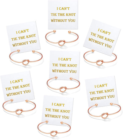 CHICNOW I Can'T Tie the Knot without You Bridesmaid Gift Cards Bridesmaid Bracelets Silver Tone- Set of 4,5,6 Apparel & Accessories > Jewelry > Bracelets Chicnow A. Rose Gold Tone 7 Sets  