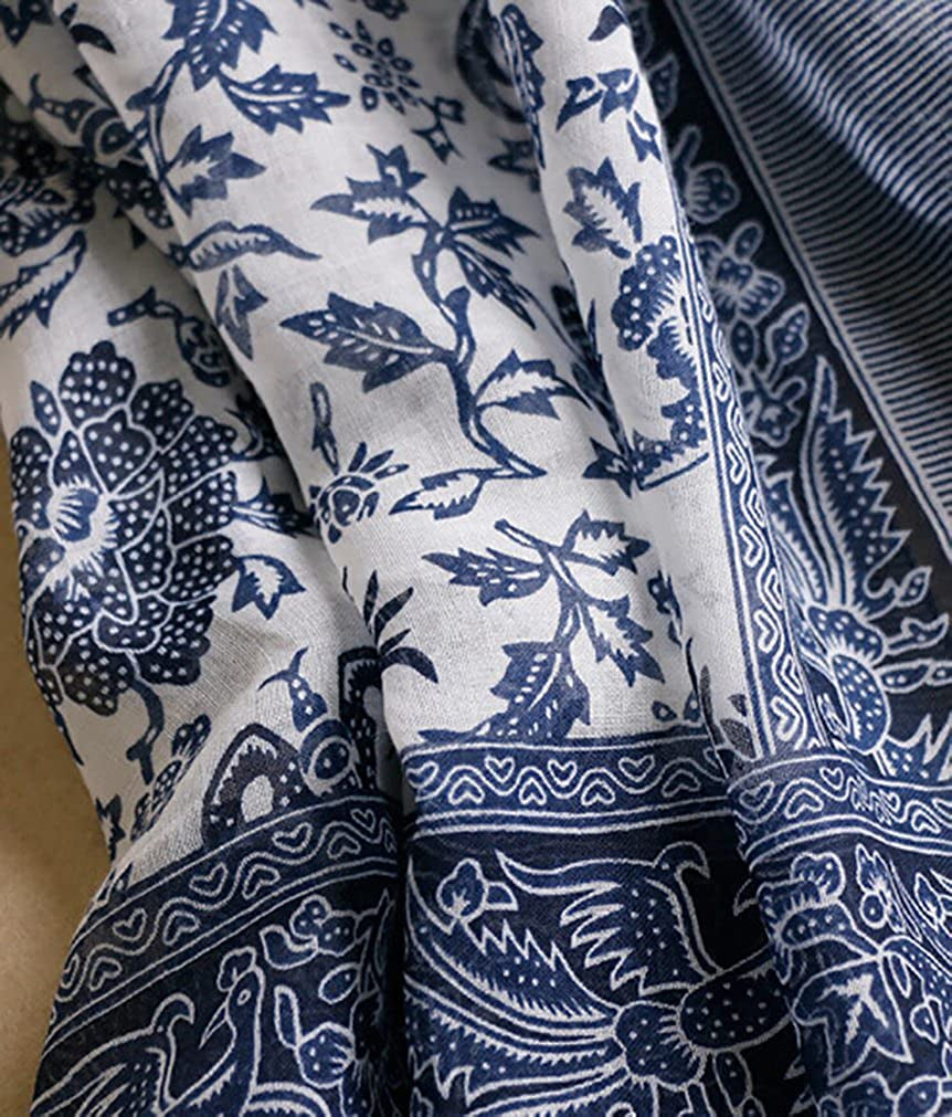 Meiling Women'S Lightweight Scarves Print Wraps Sarongs Cover up Cotton Tassel Fringe Scarf Shawl Apparel & Accessories > Clothing Accessories > Scarves & Shawls MEILING   