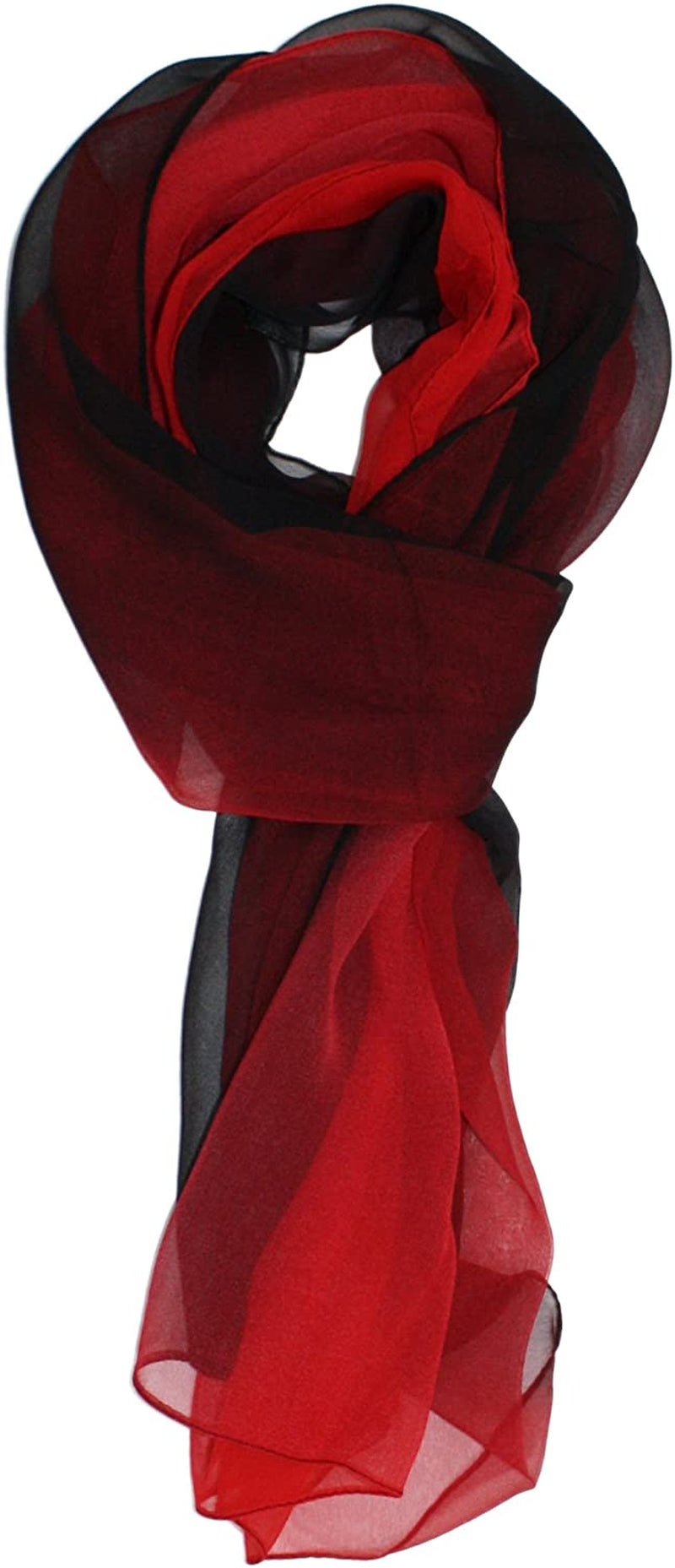 Ted & Jack - Silk Ombre Lightweight Accent Scarf Apparel & Accessories > Clothing Accessories > Scarves & Shawls Ted and Jack Red and Black  