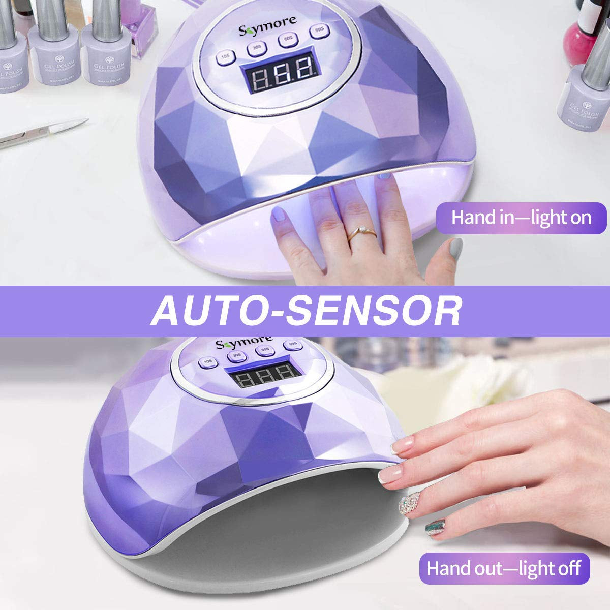 Skymore 86W LED Nail Lamp, Professional Nail Dryer with 4 Timer Setting, Portable Curing Lamp for Gel Nail Polish, Automatic Sensor & LCD Display, Manicure Pedicure Tools for Home Salon Health & Beauty > Personal Care > Cosmetics > Cosmetic Tools > Nail Tools Skymore   