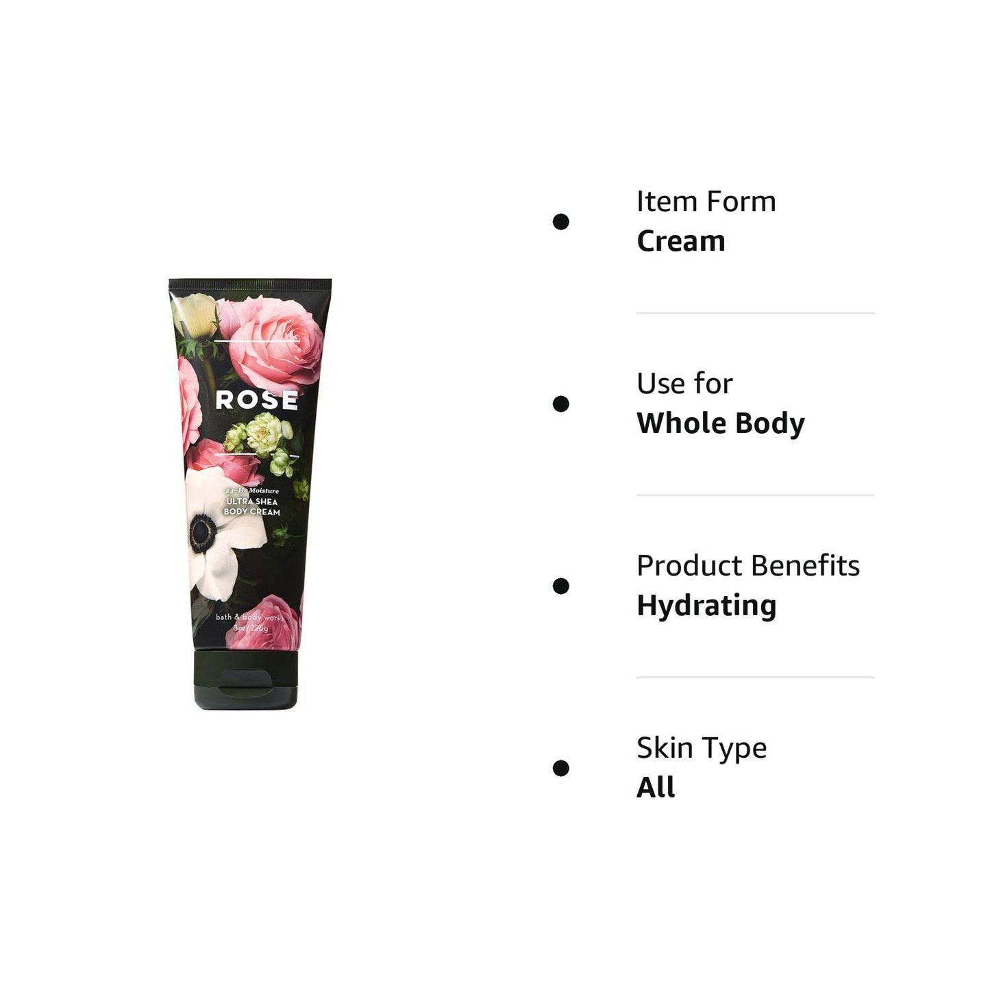 Bath and Body Works Rose Ultra Shea Body Cream 8 Ounce Medern Delicate Health & Beauty > Personal Care > Cosmetics > Bath & Body Bath & Body Works   