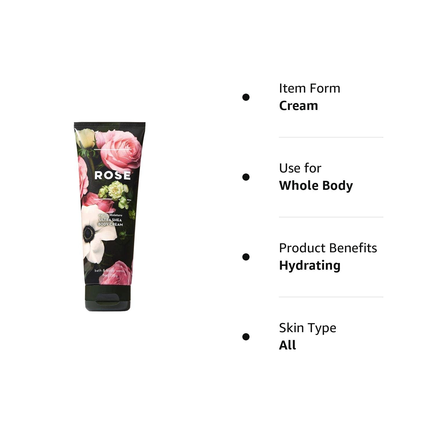 Bath and Body Works Rose Ultra Shea Body Cream 8 Ounce Medern Delicate Health & Beauty > Personal Care > Cosmetics > Bath & Body Bath & Body Works   
