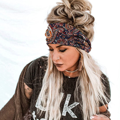 Vemalo Wide Headbands for Women, Boho Bandeau Head Bands, Workout Head Wraps, Stretch No Slip Hair Wraps Pack of 4 (Stylish) Apparel & Accessories > Clothing Accessories > Bandanas & Headties Vemalo   