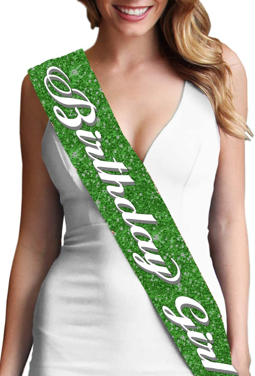 Green Birthday Sash - Flourish Birthday Girl Premium Quality Sash - Birthday Party Decorations & Supplies - Green Sparkle Sash(Bdy GRL) Grn/Sprk Apparel & Accessories > Clothing Accessories > Sashes RhinestoneSash Sparkle Birthday Girl (Green)  