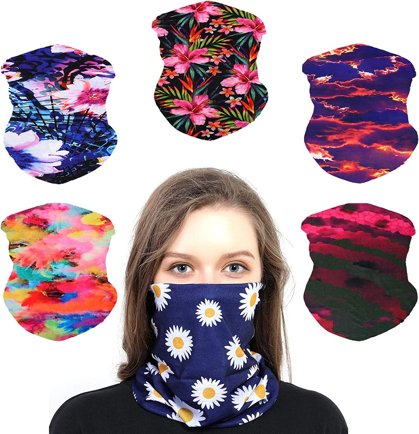 LOTUYACY Outdoor Wide Headband, Neck Gaiter Windproof Scarf Sunscreen Breathable Bandana for Men&Women,Multi Function Headwear Apparel & Accessories > Clothing Accessories > Headwear LOTUYACY Flowers  