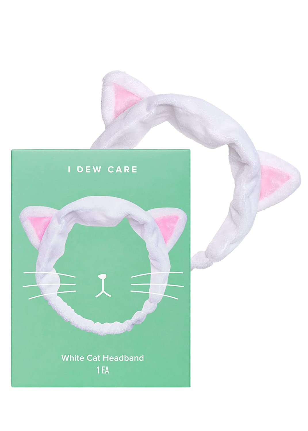 I Dew Care Face Wash Headband - Pink Tiara | Spa, Soft, Cute for Makeup, Shower, Teen, Girls Stuff, Princess Style, 1 Count Health & Beauty > Personal Care > Hair Care I DEW CARE White Cat  