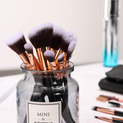 SOLVE Makeup Brushes 16 Pcs Premium Synthetic Foundation Blending Blush Concealer Eye Shadow Makeup Brush Set，Leather Travel Makeup Bag Included， Black with Rose Gold Health & Beauty > Personal Care > Cosmetics > Cosmetic Tools > Makeup Tools SOLVE   