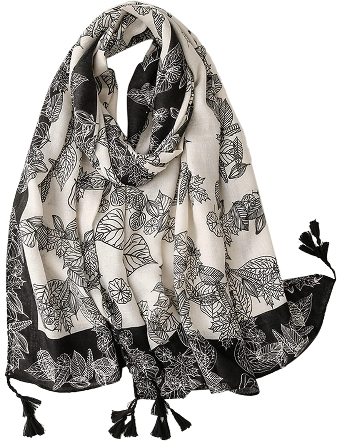 Van Caro Scarfs for Women Lightweight Floral Scarf Soft Long Fashion Scarves Sun-Proof Wrap Shawl Apparel & Accessories > Clothing Accessories > Scarves & Shawls Lobagve 6546 Beige  