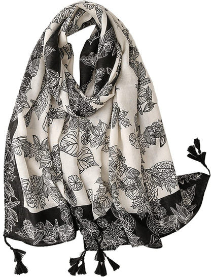 Van Caro Scarfs for Women Lightweight Floral Scarf Soft Long Fashion Scarves Sun-Proof Wrap Shawl Apparel & Accessories > Clothing Accessories > Scarves & Shawls Lobagve 6546 Beige  