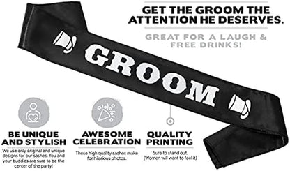 Brosash Groom Sash, Bachelor Party Sash Groom to Be Ideas Supplies Gifts Joke Favors Bachelorette Party Supplies Decorations Decor Wedding Shower Gift Bride Engagement Bridal (White) Apparel & Accessories > Clothing Accessories > Sashes Brosash   