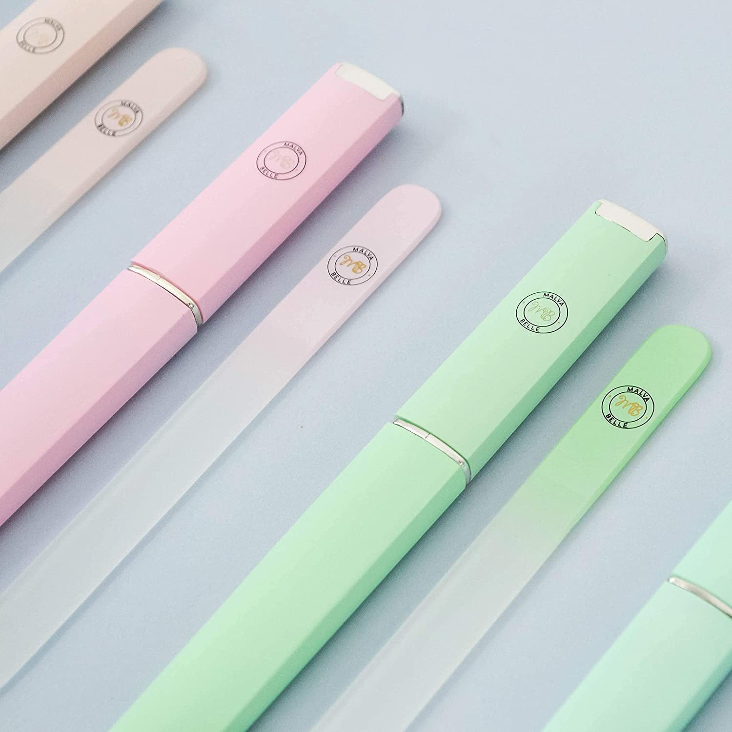 Best Crystal Glass Nail File – Perfect for Women & Girls - Long Lasting Double Sided Tempered Glass – Professional Salon Manicure/Pedicure Filing Tool for Natural Nails - with Case - Pastel Lilac 2Mm Health & Beauty > Personal Care > Cosmetics > Cosmetic Tools > Nail Tools Malva Belle   