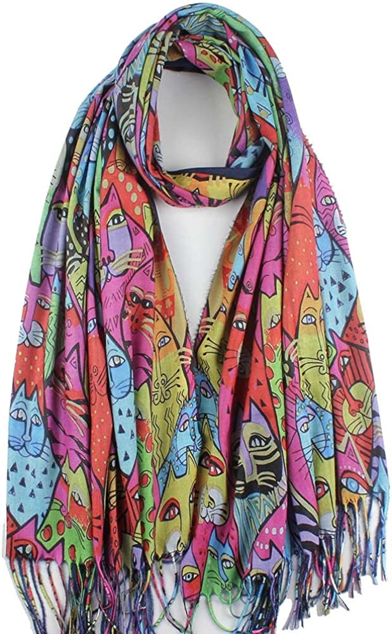 Soft Cashmere Feel Scarf for Women Elegant Art Print Winter Warm Scarves Large Shawl Wrap Monet Klimt Van Gogh Gifts Apparel & Accessories > Clothing Accessories > Scarves & Shawls Umjetnost C46  
