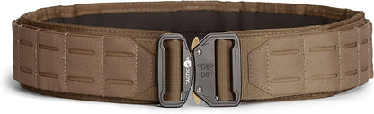 Tacticon Battle Belt | Combat Veteran Owned Company | Padded Tactical Belt | Duty Belt with Metal Quick Release Buckle Apparel & Accessories > Clothing Accessories > Belts Tacticon Coyote Brown L [40" - 46" Waist] 